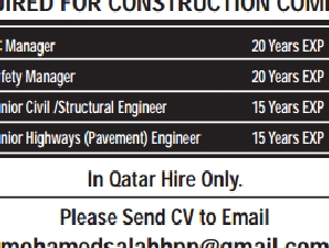REQUIRED FOR CONSTRUCTION COMPANY
