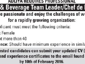 PROFESSIONAL FOOD & BEVERAGE TEAM