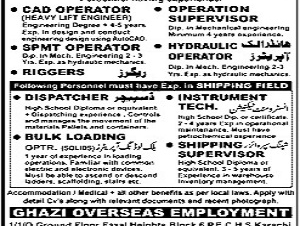 CAD Operator, Operation Supervisor, SPMT Operator, Hydraulic Operator, Riggers Opportunities for Saudi Arabia -VISA avaliable