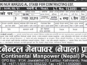 Jobs for Nepali in Saudi Arabia